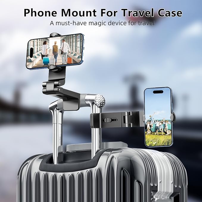 CreaDream 1 Pack Airplane Phone Holder, 360° Rotation Phone Mount for Travel Essentials, Adjustable Handsfree Phone Stand for Flight Desk, Pocket Size Compatible with All 4.7-6.9 inch Phones - Image 6