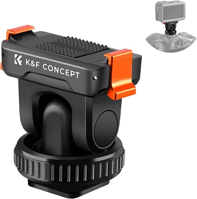 K&F CONCEPT Cold Shoe Magnetic Quick Mount Holder for Osmo Action 4/5 Pro | Tripod Mount, Hot Shoe Camera Adapter with 1/4" Screw Hole for Osmo Action 3/4 DSLR Photography Accessories, PP18 by KFCONCEPT