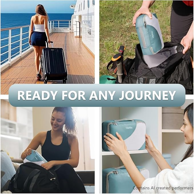 OlarHike 8 Set Packing Cubes for Travel,Gifts for Women Mom,Anti-Tearing Suitcase Organizer,with Over 1000 pcs Mesh Holes,Vacation Essentials & Accessories for Cruise Ship - Image 7