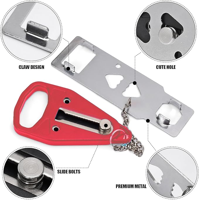 Portable Door Lock, Door Lock Self-Defense Security Device | Portable Door Locks for Travel Home, Apartment, Hotel, Living Motel, School Dorm, House for Open Inwards Door - Image 4