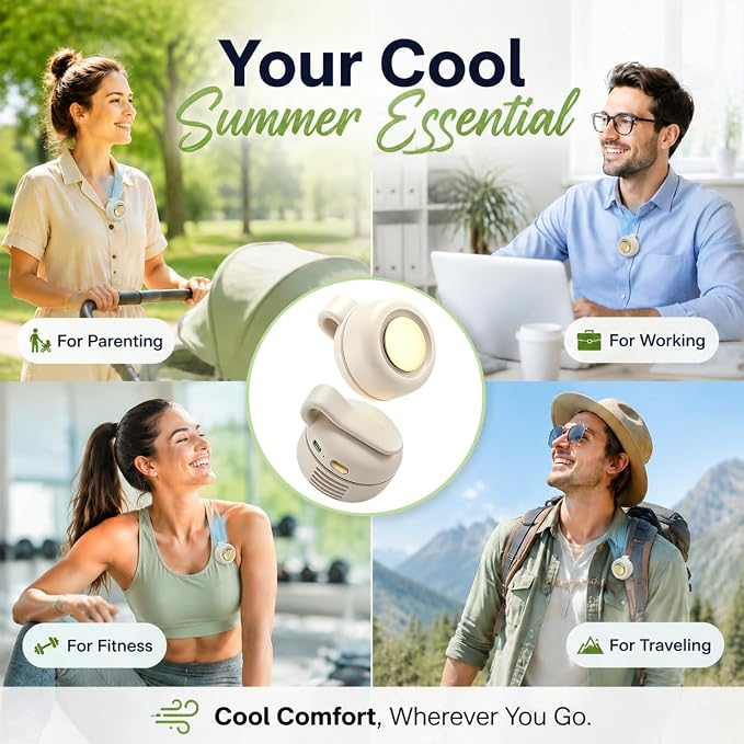 Clip On Fan, Portable Silent Mini Bladeless Personal Fan | 3-Speed 360° Rotatable Small Clip Fan for Shirt Waist, Hands-Free Wearable Fan for Outdoor Travel Office - Image 6