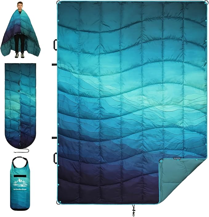 Camping Blanket, Puffy Blankets Lightweight Windproof Resistant for Outdoors,Hiking, Backpacking,Car,Picnic,Stadium by MarshmallowDream