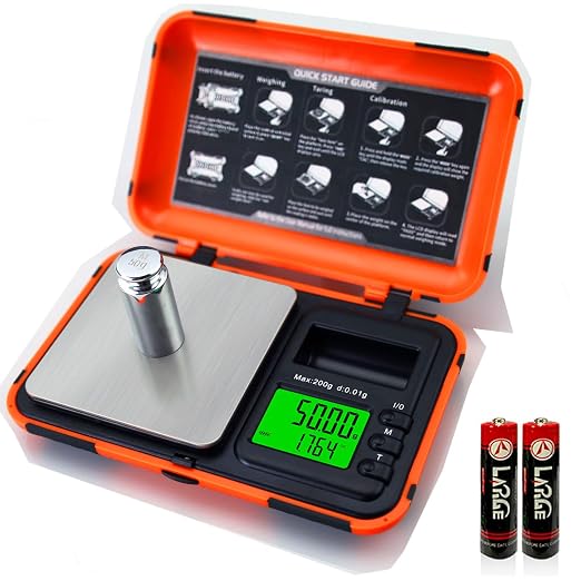 Digital Pocket Scale Precision 200g/0.01g with 50g Cal Weights,LCD Display Digital Scale Grams Ounces, Mini Jewelry Scale, Coins Scale for Gold/Silver/Gems/Food (Pocket Scale) - Image 7