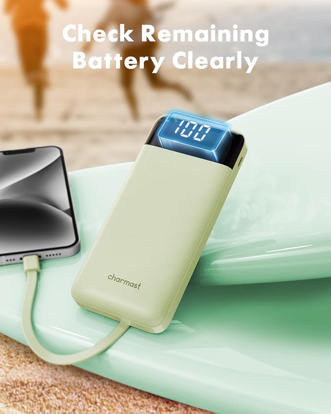 charmast Portable Charger with Built-in Cables X 4, Portable Phone Charger | 10000mAh USB C Battery Pack for All Phones Tablets,Cables Reinforced,Charge 6 Devices at Once,for Women Teens Students - Image 7