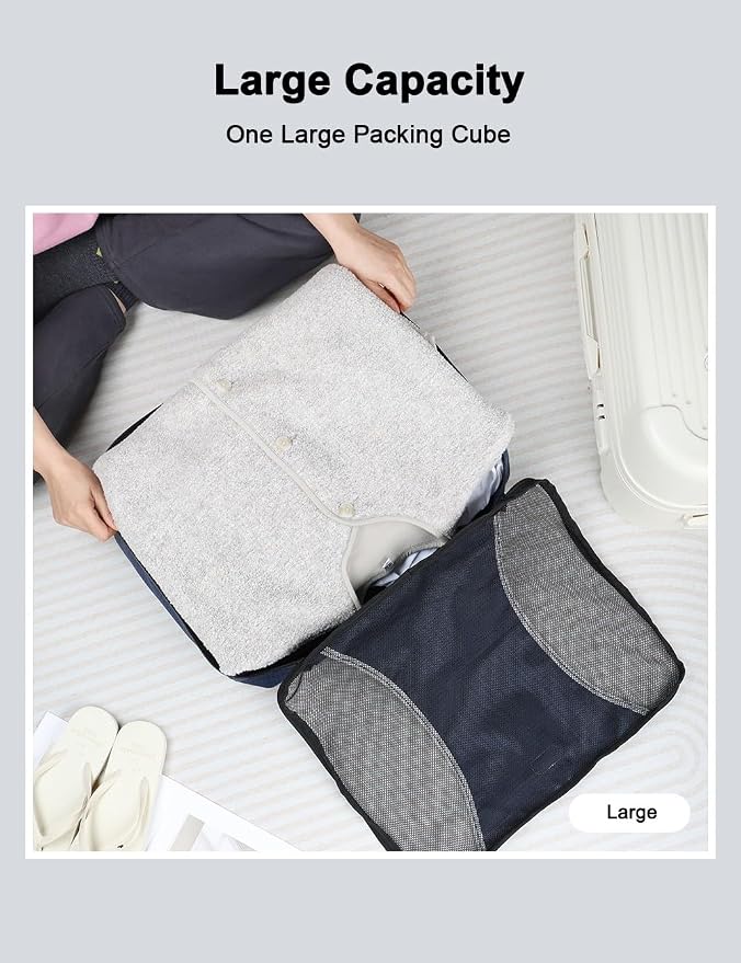 GOX Ultra Light 5 piece Packing Cubes Travel Luggage Organizer 1 Large 2 Medium 2 Small - Image 7