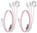 2Pack Travel Essentials for Apple Watch Charger,3-in-2 Multi Charging Cable | Cruise Vacation Camping Essentials for iPhone Charger,Type C/Lightning for iWatch,iPhone 17-12,Xbox Series X&S-4FT Pink by Accessoriesforphoneandelectricproducts