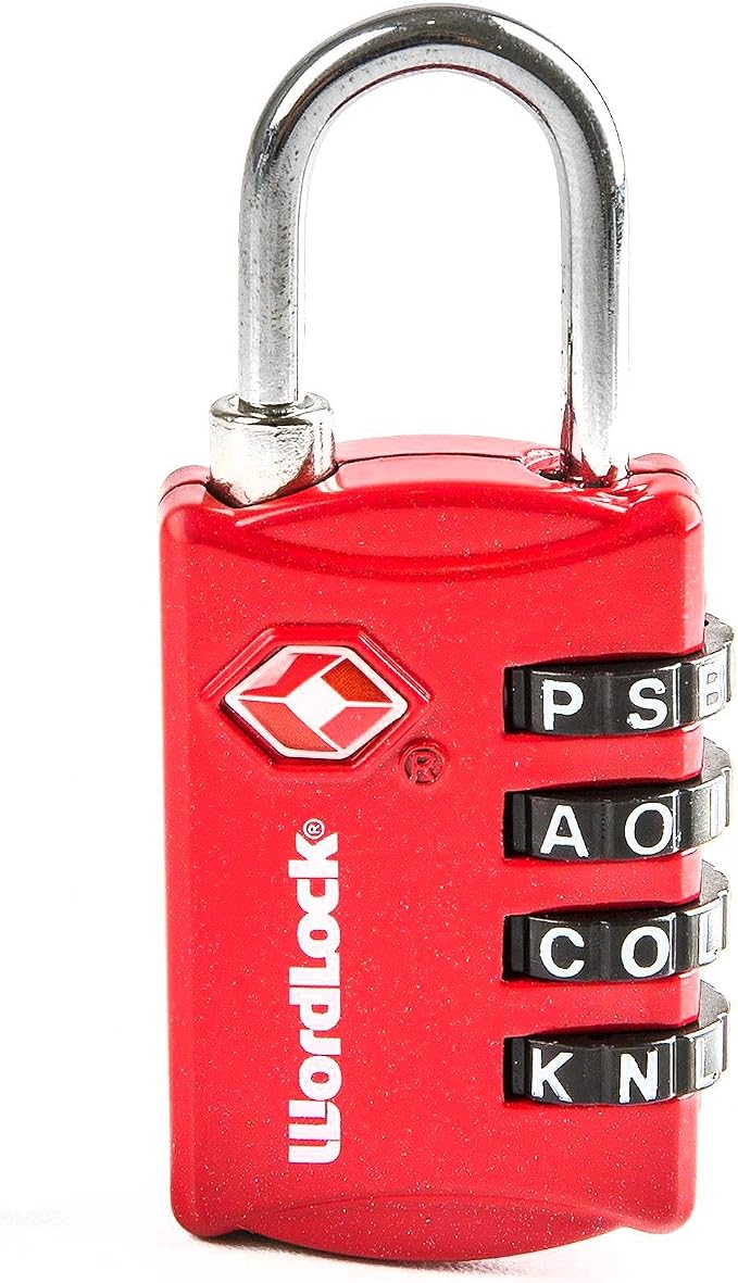 Wordlock LL-206-RD TSA Approved Combination Luggage Lock – 4 Dial, Red, normal by Wordlock