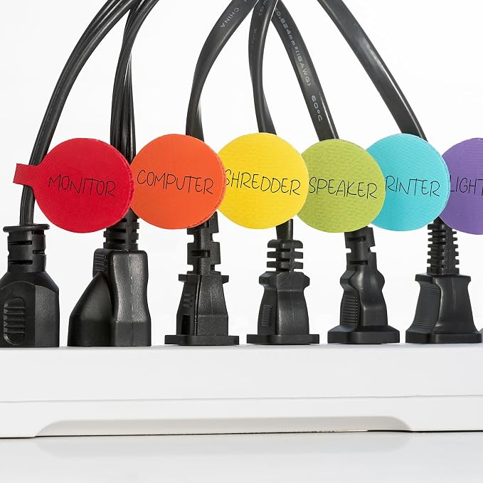 Cable Labels - Wrap-It Storage - Circles, Multi-Color (36-Pack) - Color Coded Labels for Organizing, Wire Tags Write on Surface for Labels for Charging Cords and Electronics | Color Coded Labels for Organizing, Wire Tags Write on Surface for Labels for... - Image 7