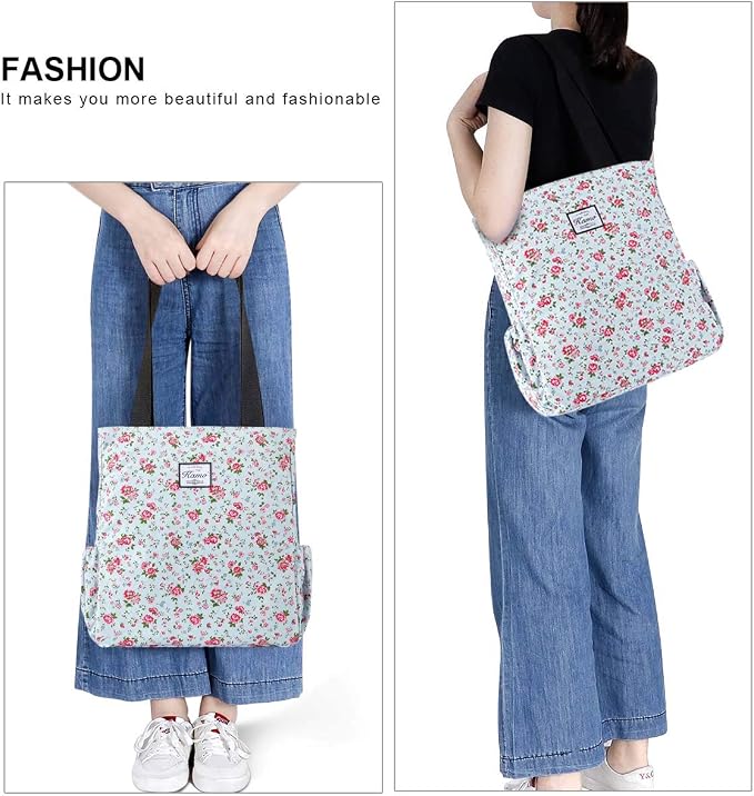 KAMO Floral Tote Bag - Waterproof Lightweight Handbags Travel Shoulder Bag for Hiking Yoga Gym Swimming Travel Beach - Image 6