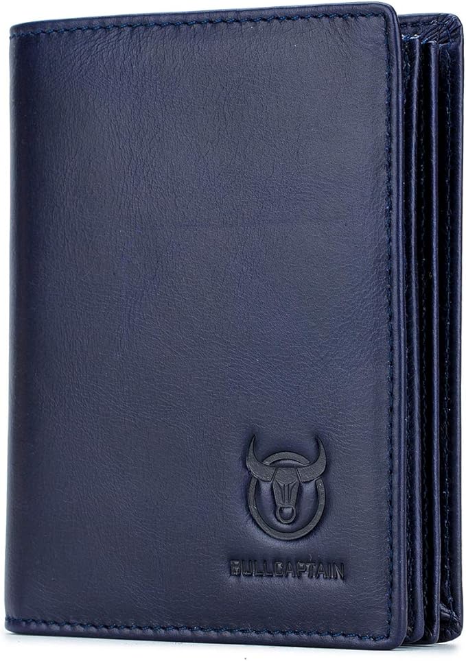 BULLCAPTAIN Large Capacity Genuine Leather Wallet for Men QB-027 | Bifold Wallet,RFID Blocking,Credit Card Holder,15 Card Slots,Special Expandable Design,gift choice by Bullcaptain