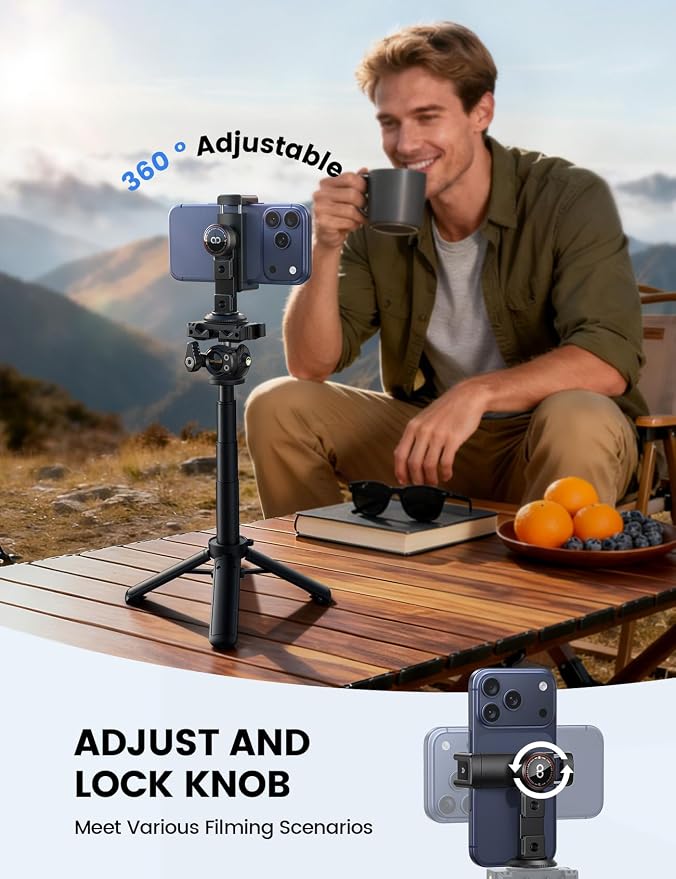 Lamicall Phone Tripod Mount Adapter with 3 Cold Shoes, Arca Port&1/4" Screw | Aluminum Alloy, Wider Clamp Camera Phone Holder 360° Phone Stand for Video Streaming Vlogging Rig for iPhone 17-5 Smartphone - Image 4