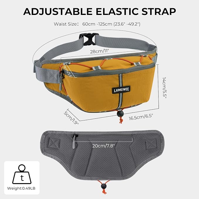 Fanny Pack for Women Men, Water-Resistant Travel Waist Pack with RFID Blocking, Wide Opening Crossbody Belt Bag for Phone, Passport, Small Hip Pack for Running, Hiking, Workout（Ginger） - Image 6