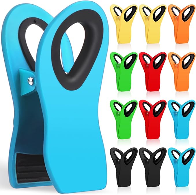 JETMORE 12 Pack Chip Clips Bag Clips, Magnetic Bag Clip for Food Storage | Heavy duty, plastic food clip for chips, snack, kitchen, refrigerator, garden, sewing, fabric, clothes pins by Jetmore