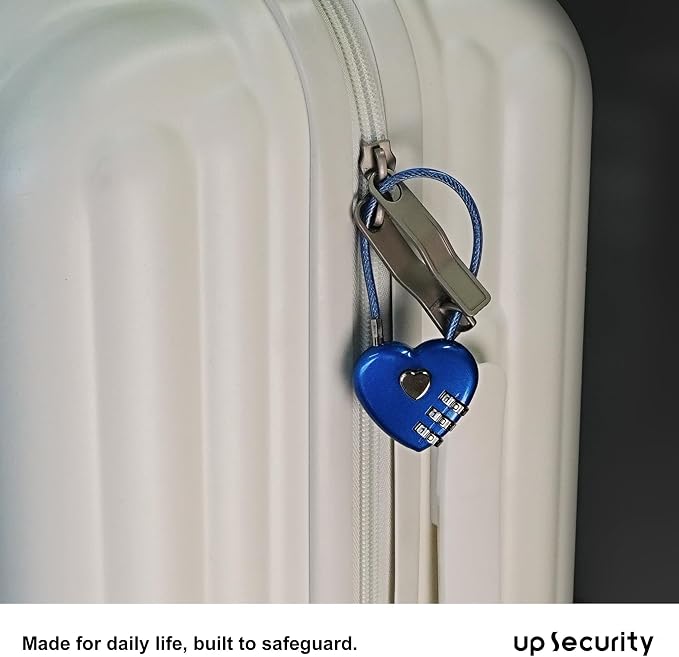 3 Digit Combination Lock, Combo Cable Lock with Code, Small Padlock Combination with Cable, for Luggage, Suitcase, Gym Locker, Backpack Bag Zipper, Cabinet, Mailbox, Outdoor Fence Gate - Image 7