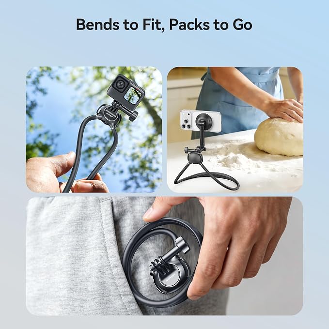 2-in-1 Neck Mount for GoPro Action Camera - Chest Strap Holder Hands Free | Hands-Free POV Shooting | One-Click Release | Adjustable Chest Strap | Air Cushion Comfort | Universal 2-Prong Mount - Image 6