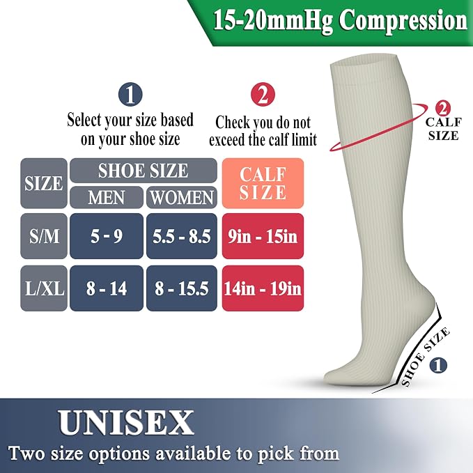 QUXIANG Copper Compression Socks for Women & Men Circulation (8 Pairs) - Best for Running Athletic Cycling - 15-20 mmHg - Image 6