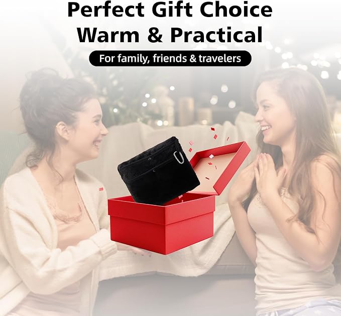 Packable Travel Throw Blanket, Black | Soft lightweight wearable travel accessory with carry pouch, airplane blanket, road trips, office naps,outdoor camping - Image 9