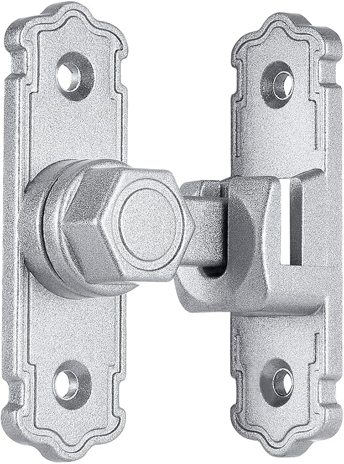 Silvery Aluminum Alloy 90/180 Degree Gate Lock,Barn Door Latches | Flip Gate Latches,Right Angle Door Lock Latch,Sliding Door Latches,for bedroom,garage,window,pet enclosures,drawer,cabinet - Image 7