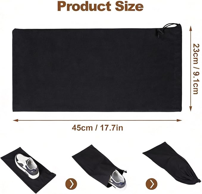 10 Pcs Single Shoe Bags for Travel, Dustproof Drawstring Travel Shoe Bag | 18"X9"shoe travel bag for Packing, Shoe Bag storage Sneaker Travel Bags, Washable Reusable dust bags for Handbags Shoes Toys - Image 4