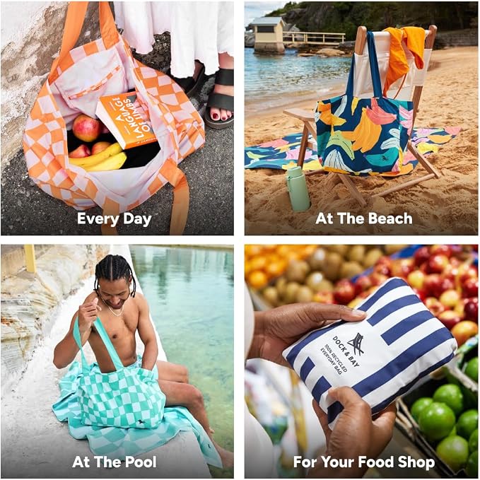 Dock & Bay Everyday Beach Tote Bag - Reusable Carrier Bag for Daily Use - Carries Up to 10kg - 100% Recycled Materials - Image 6