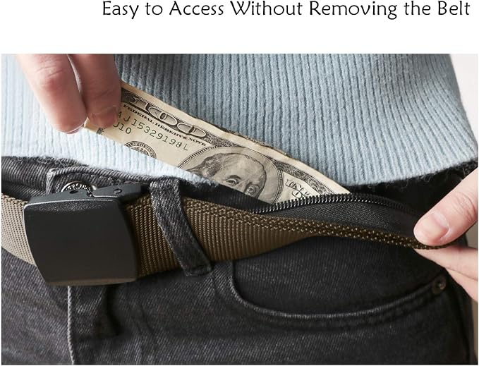 SUOSDEY Travel Money Belt, Nylon Hidden Money Pocket Belt with Plastic Buckle - Image 4