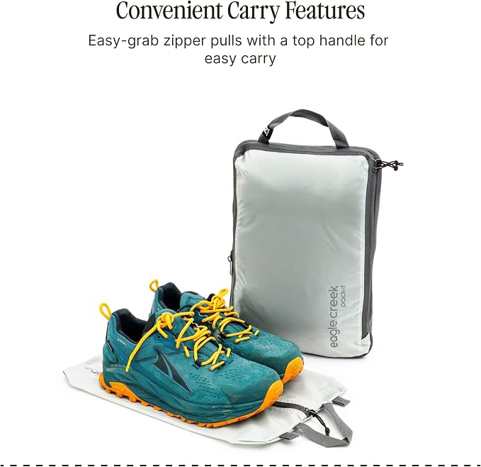 Eagle Creek Pack-It Reveal Shoe Sack - Breathable Shoe Storage Sack for Optimizing Luggage Space - Quick-Drying Material - Lightweight - Translucent Fabric - Washable - Ventilate - Image 5