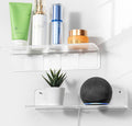 OAPRIRE Clear Acrylic Floating Shelves Set of 2 - Easily Expand Wall Space - 12 Inch Small Wall Shelf with Strong Adhesive for Bathroom, Bedroom, etc by OAPRIRE