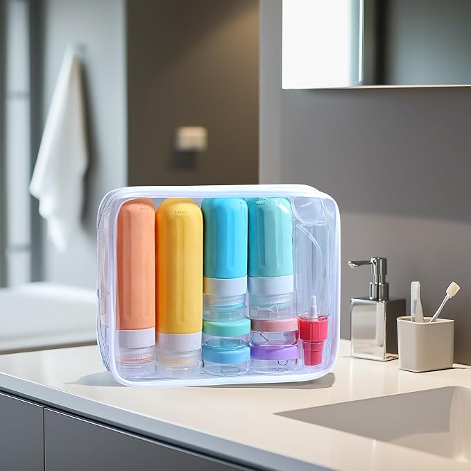 Travel Bottles for Toiletries 18Pack Containers Travel Size Toiletries | TSA Approved BPA Free Leak Proof Refillable Liqus Shampoo Air Travel Flights Vacation Getaways Colored - Image 8
