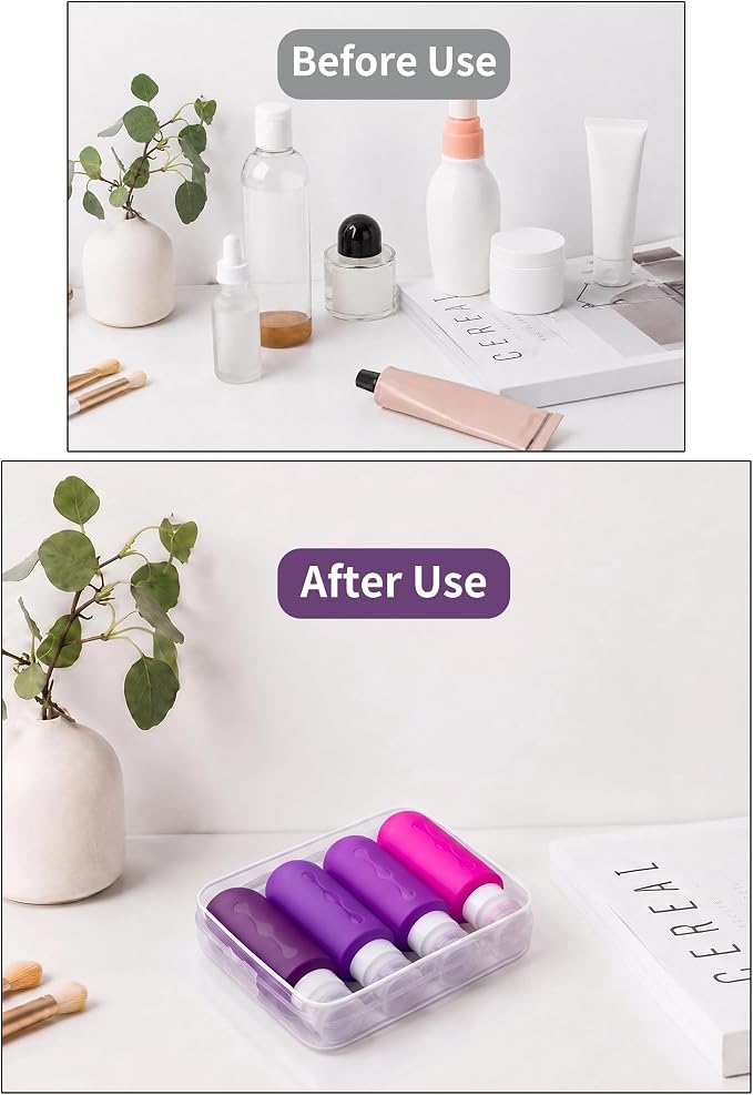 Gemice Travel Bottles for Toiletries, Tsa Approved Travel 6oz Size Containers with Clear Bag, BPA Free Leak Proof Travel Tubs Refillable Liquid Travel Accessories for Cometic Shampoo Lotion - Image 7
