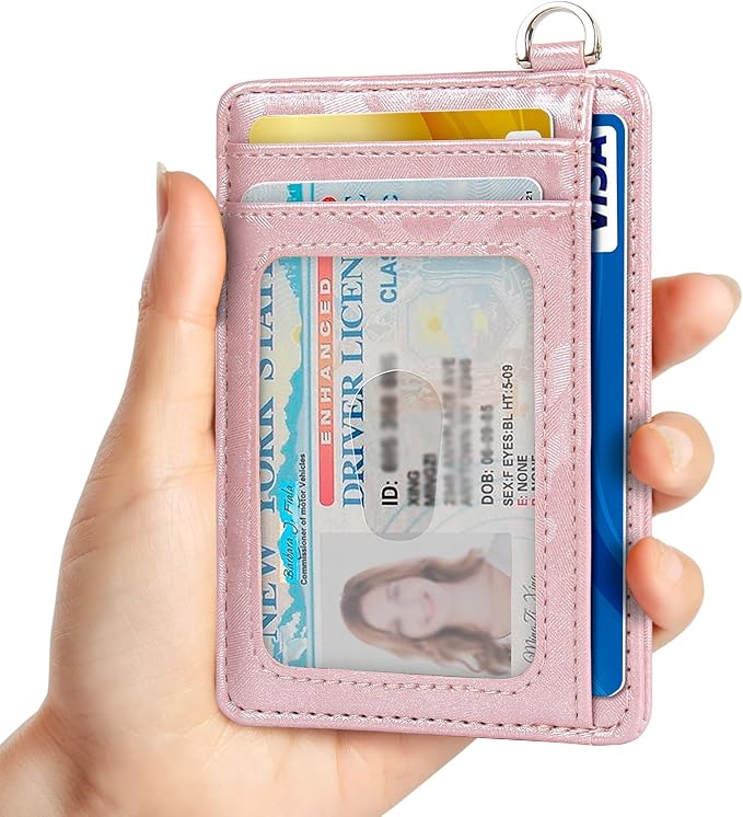 Slim Minimalist Front Pocket Wallet, RFID Blocking Credit Card Holder Wallet with Detachable D-Shackle for Men Women - Image 2