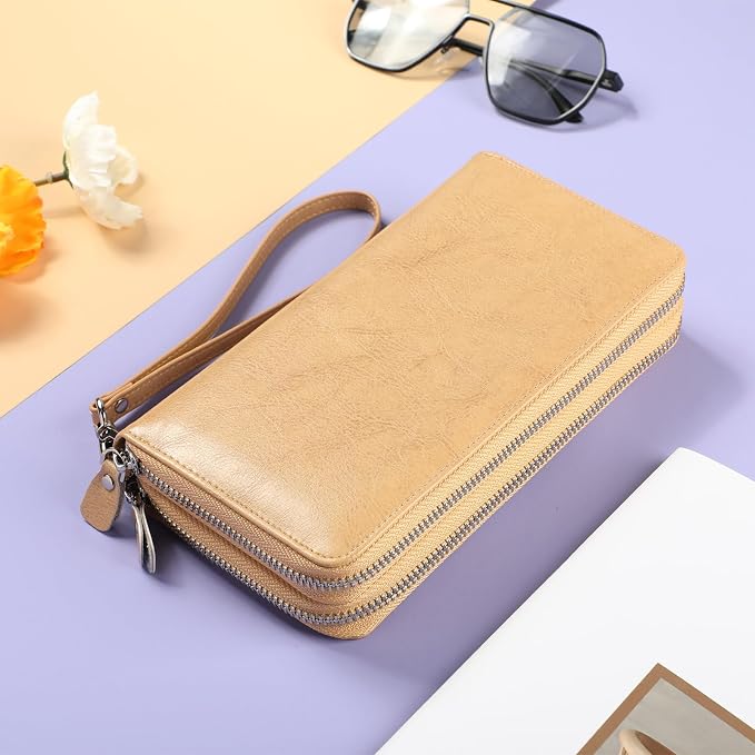 Small Compact Women Wallet RFID Blocking Genuine Leather Bifold Purse with ID Windows - Image 3