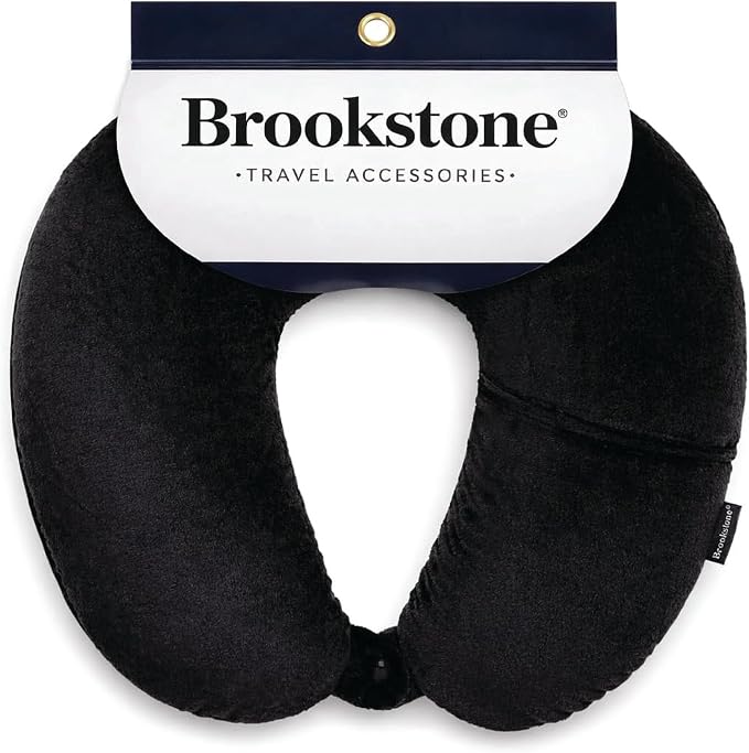Brookstone Microbead Neck Pillow Soft Travel Pillow with Phone Pocket | Millions of Tiny Beads Flex to Your Shape for Custom Support, Dual-Sided Fleece and Cool Microfiber Sides Suit Any Season by Unknown