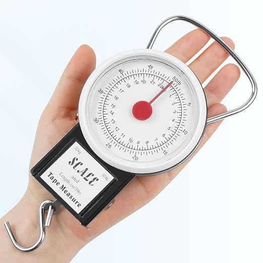 Mechanical Hanging Scale Multi-Purpose Luggage Scale Fishing Scale | Portable Spring Dial Fish Weight Scale with Tape Measure, for Fishing Kitchen Farms - Image 7