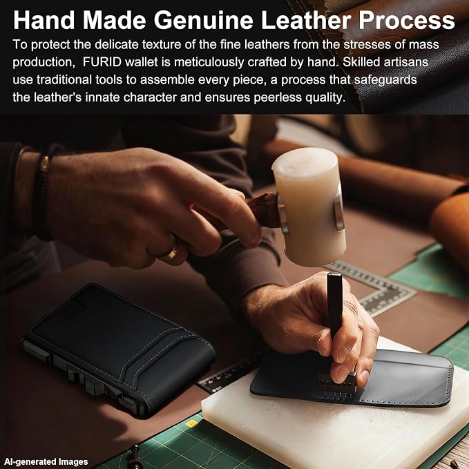 Genuine Leather Wallet for Men: Slim RFID Smart Minimalist Wallet | Credit Card Holder for Front Pocket wallet with Money Clip Full Grain - Gift for Husband Father on Birthday Anniversary - Image 4