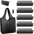 BeeGreen Black Reusable Grocery Bags Wholesale Dark Reusable Kitchen Bags Bulk Foldable-Machine Washable with Zipper Storage Pouch 50 Packs by BeeGreen