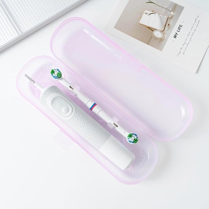 Newly upgraded toothbrush travel case, suitable for Oral-B/Oral-B Pro/Philips Sonicare/Aquasonic toothbrush, travel electric toothbrush box (pink) by Unknown
