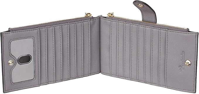 Travelambo Womens Leather Bifold Wallet, Slim RFID Blocking Card Holder | Large Capacity, 16 Card Slots & ID Window, 2 Zipper Pockets, Dual Snap Closure, Slim Lightweight, RFID Privacy Protection - Image 4