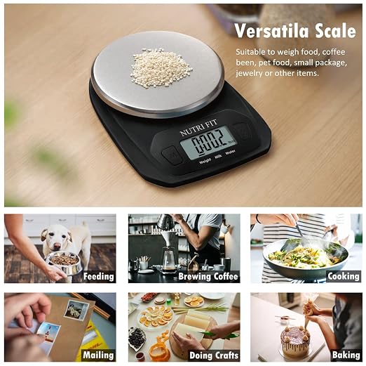 Digital Food Scale Small Kitchen Scales Weight in Grams Oz Black | Stainless Steel Panel, 1g Increment, Max 11lbs, Extra-Small Size, Smart Tare, Cooking Baking Weight Loss, Backlit LCD Display - Image 9