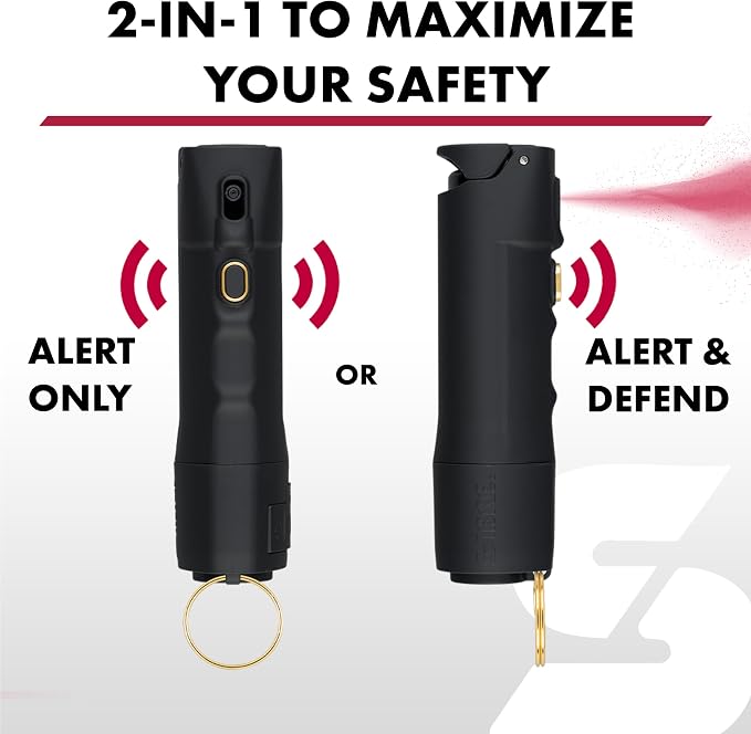 Sabre 2-in-1 Pepper Spray with 130dB Personal Alarm, Alert and Defend with One Press, Fast Flip Top Safety with Finger Grip and Tuck-Away Keyring, Maximum Strength, UV Marking Dye - Image 5