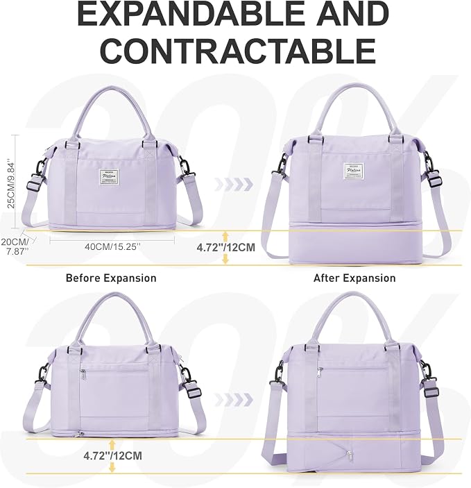 Travel Duffel Bag, Sports Tote Gym Bag, Shoulder Weekender Overnight Bag for Women - Image 5