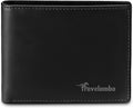 Travelambo Leather Wallet for Men, Slim Minimalist RFID Credit Card Holder | Mens Thin Bifold Pocket Wallet, Gift for Father, Black by Travelambo