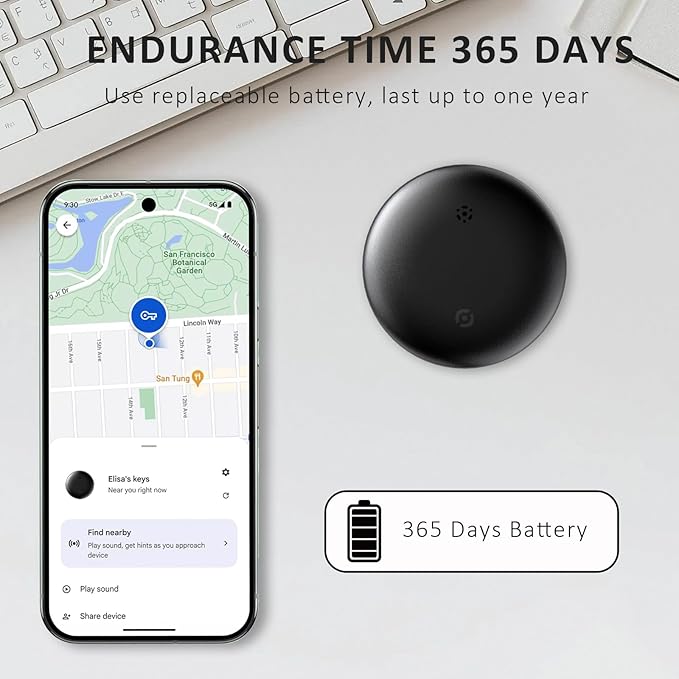 Bike Tracker for Android, Android Airtag Compatible with Google Find My Device App, Replaceable Battery Item Finder, Tracker Tag for Keys, Suitcase, Backpack, Wallet, Luggage (for Bike) - Image 6