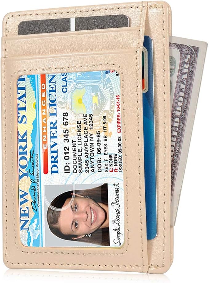 GH GOLD HORSE Slim RFID Blocking Card Holder Minimalist Leather Front Pocket Wallet for Women | Slim - Image 2