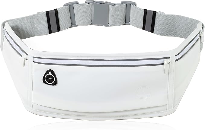 Slim Running Belt Fanny Pack, Phone Holder Waist Pack Money Belt - White - Image 2