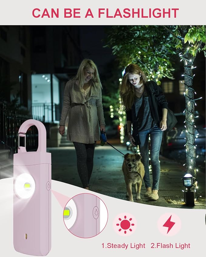 Rechargeable Personal Safety Alarm for Women, 130dB Loud Siren & Strobe | Low Battery Notice, USB C Charging, Keychain Alarm - Image 5