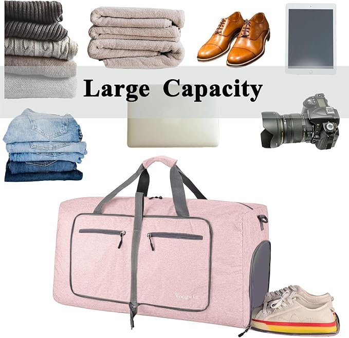 Woogwin Travel Duffel Bag Large Foldable Waterproof Overnight Bag for Beach Swim Bags Pool Sports Gym - Image 3