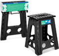 Dyforce Folding Step Stool 17.5 Inch,400lbs Foldable Step Stool for Adults | Step Stool Foldable Black,Non-Slip Plastic Stepping Stool with Carry Handle,Lightweight for Bathroom Kitchen Bedroom Garden by DyforceHomeDecorCOLTD