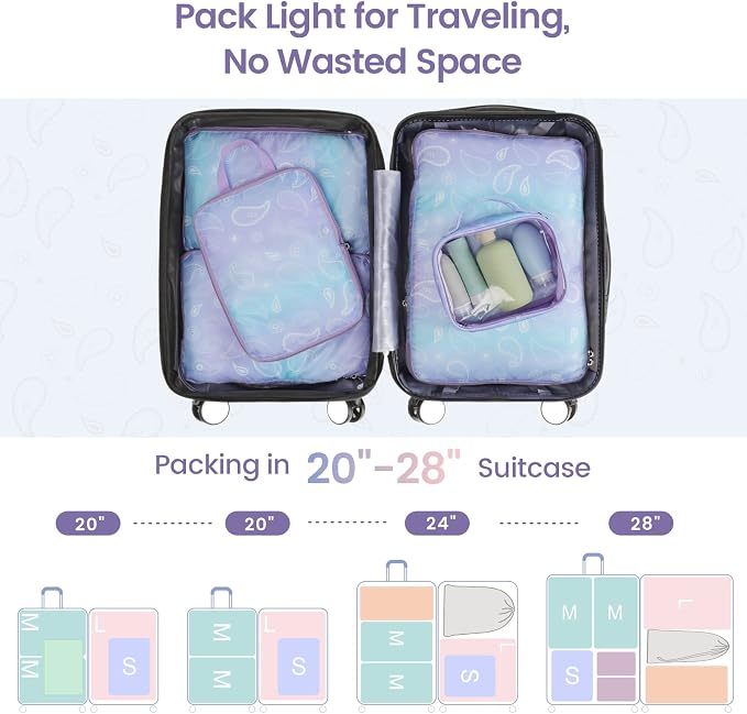 Cambond Compression Packing Cubes for Travel - Luggage Suitcase Organizer | Compression Zip Design for Space-saving, Expandable, Lightweight, Keep Clothes Sorted, Luggage Space Tidy, Carry on Pack Fast - Image 5