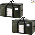 TAILI 2 Pack Green Extra Large Moving Bags,Storage Bag with Visible Window | 93L Heavy Duty Totes For Storage,Wrap Around Handles,Alternative to Moving Boxes, College Dorm,Perfect for Moving by TAILI