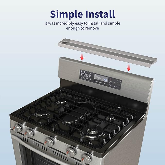 IIIOIIIA Stove Top Magnetic Shelf for Kitchen Organization, 30" Magnetic Spice Rack Over the Stove, 4" Deep Spice Organizer With Border All Around, Brushed Stainless, Silver - Image 3